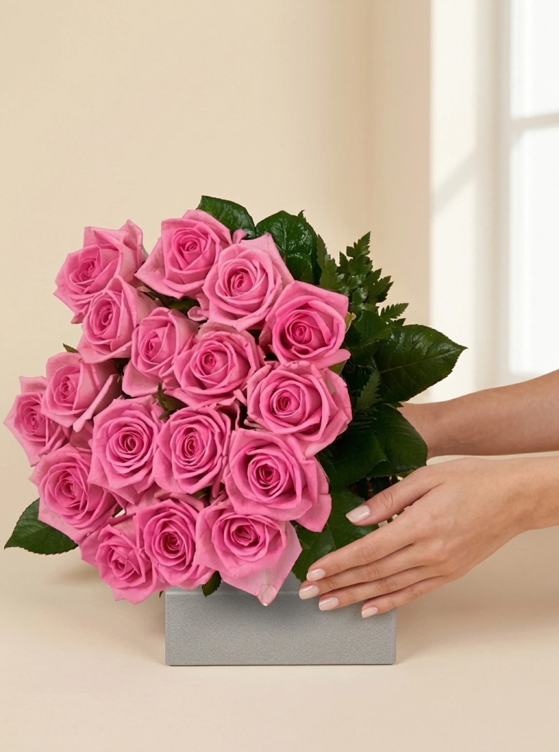 Ayıcıklı Pembe Gül Buketi